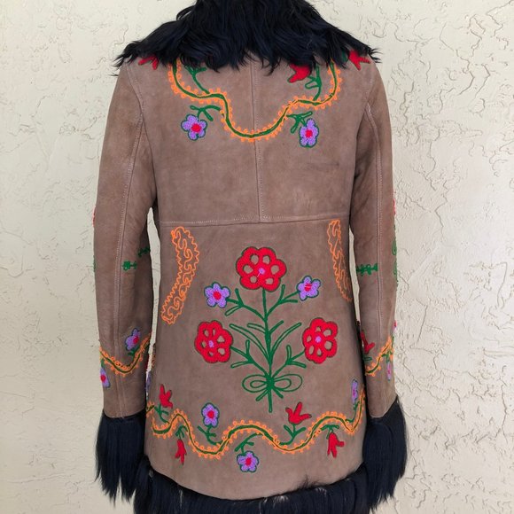 70s Coat, Yaqub Coat, Sheepskin Coat, Penny Lane Coat, Embroidered Coat - Picture 4 of 11